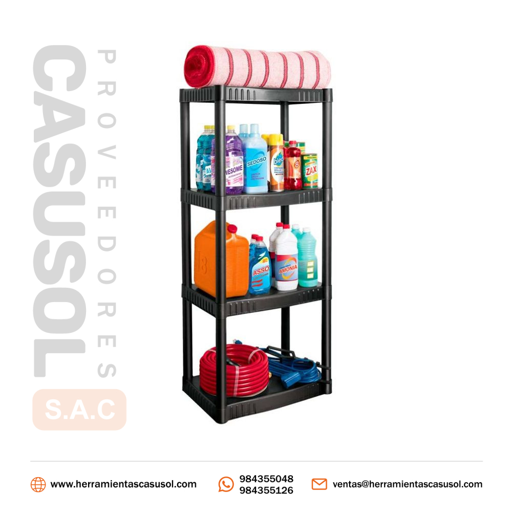 Estante Plastico 4 Repisas Ventiladas Cap 108 Kg PRETUL 25975