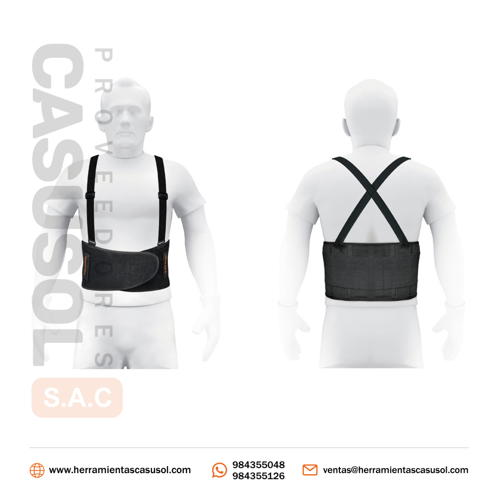 Faja Lumbar Con Tirantes Y Cinturon L Truper