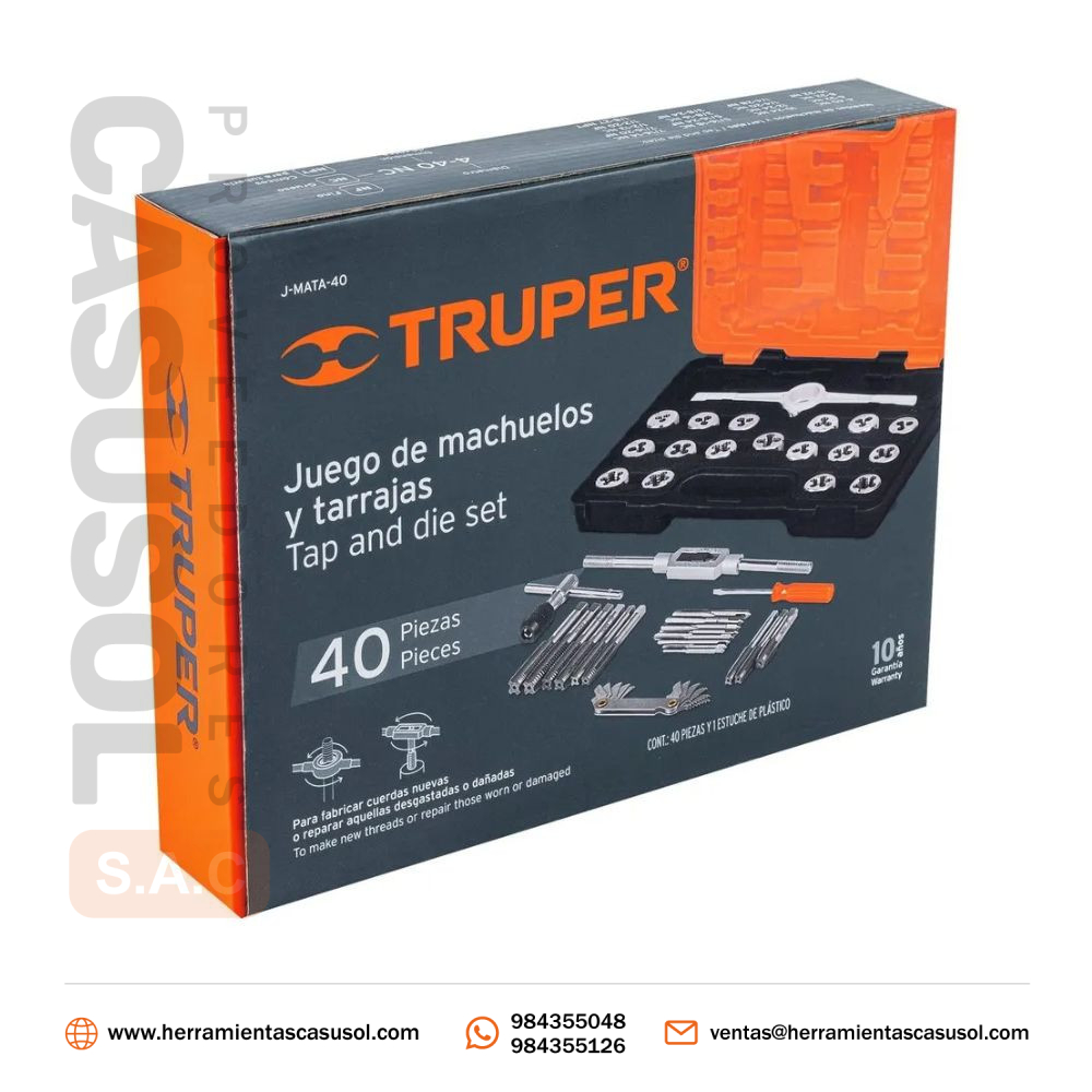 Juego De Machos Y Tarrajas X 60 Piezas Truper