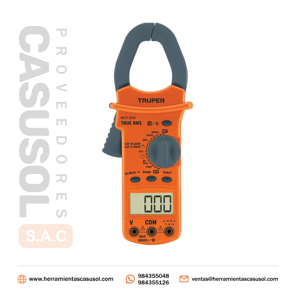 Pinza Amperimetrica Digital Con Gancho Mut-202 Truper 10404